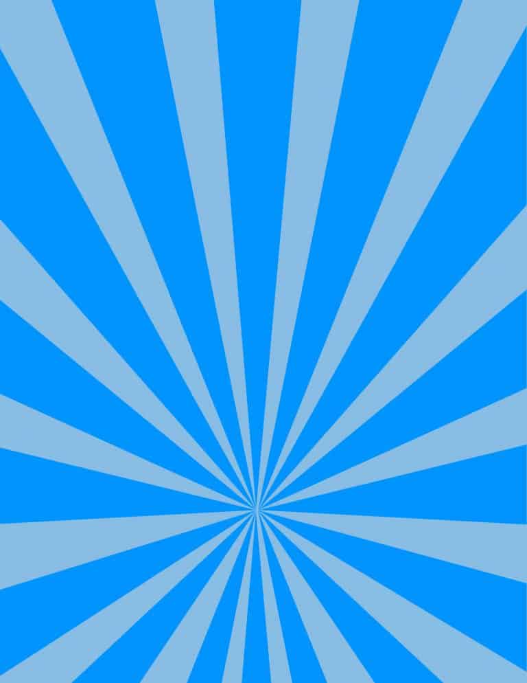 Duotone blue sunburst pattern with radiating light and dark rays converging toward the lower center, atmospheric.